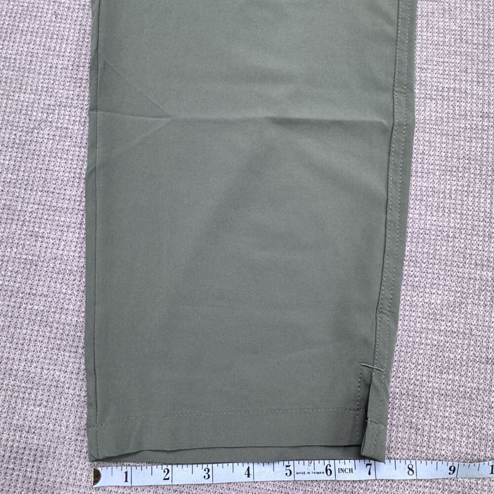 Eddie Bauer Womens Traveler Ankle Pants XL Green Lightweight Elastic Waist Hike - Picture 14 of 15